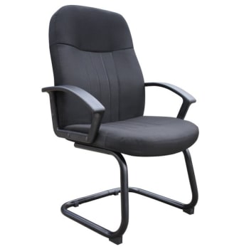Boss Office Products Mid Back Fabric Guest Chair In Black