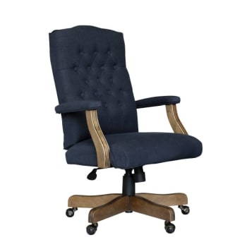 Boss Office Products Executive Black Fabric Chair, Navy