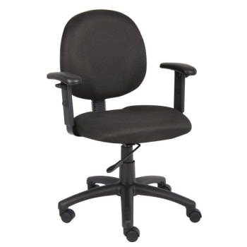 Boss Office Products Diamond Adjustble Arm Task Chair, Black