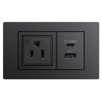 Image for Teleadapt PowerHub Mini with tamper resistant US outlet USB-A & USB-C black from HD Supply