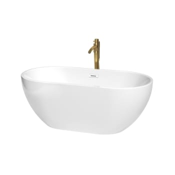 Image for Wyndham Collection Brooklyn 60" Bathtub Shiny White Trim And Gold Tub Filler from HD Supply