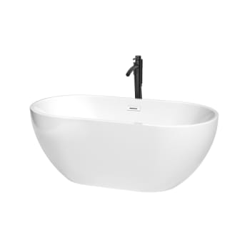 Image for Wyndham Collection Brooklyn 60" Bathtub Shiny White Trim And Black Tub Filler from HD Supply