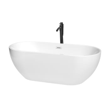 Image for Wyndham Collection Brooklyn 67" Bathtub Shiny White Trim And Black Tub Filler from HD Supply