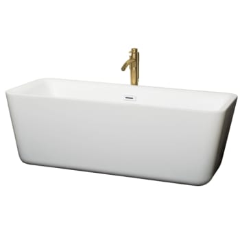 Image for Wyndham Collection Emily 69" Bathtub Shiny White Trim And Gold Tub Filler from HD Supply