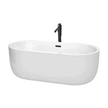 Wyndham Collection Juliette 67" Bathtub Black Tub Filler Drain Overflow Trim