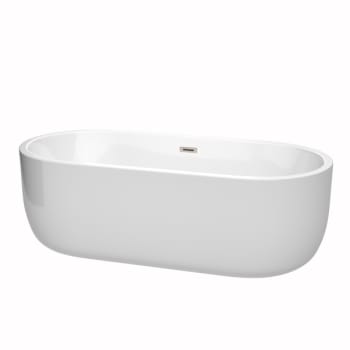 Wyndham Collection Juliette 71" Bathtub Brushed Nickel Drain And Overflow Trim