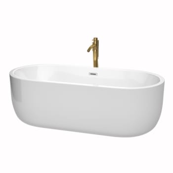 Image for Wyndham Collection Juliette 71" Bathtub Polished Chrome Trim And Gold Tub Filler from HD Supply