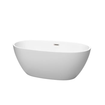 Image for Wyndham Collection Juno 59" Freestanding Matte White Tub Brushed Nickel Drain from HD Supply