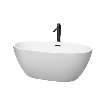 Image for Wyndham Collection Juno 59" Freestanding Matte White Bathtub Black Tub Filler from HD Supply