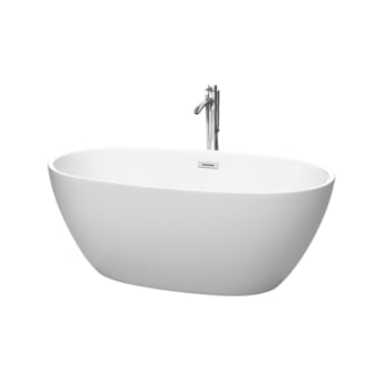 Image for Wyndham Collection Juno 59" Freestanding Matte White Bathtub Polished Chrome Tub from HD Supply