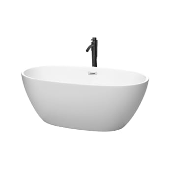 Image for Wyndham Collection Juno 59" Freestanding Matte White Bathtub Polished Chrome from HD Supply