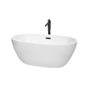 Wyndham Collection Juno 59" Bathtub Black Tub Filler Drain And Overflow Trim