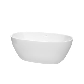 Wyndham Collection Juno 59" Bathtub Shiny White Drain And Overflow Trim
