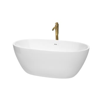 Image for Wyndham Collection Juno 59" Bathtub Shiny White Trim And Gold Tub Filler from HD Supply