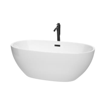 Wyndham Collection Juno 63" Bathtub Black Tub Filler Drain And Overflow Trim