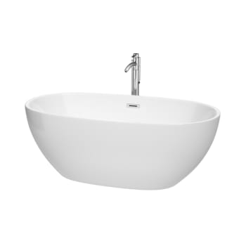 Wyndham Collection Juno 63" Bathtub Polished Chrome Tub Filler And Trim