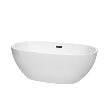 Wyndham Collection Juno 63" Bathtub Matte Black Drain And Overflow Trim