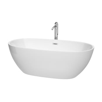 Wyndham Collection Juno 67" Bathtub Polished Chrome Tub Filler And Trim