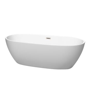 Image for Wyndham Collection Juno 71" Freestanding Matte White Tub Brushed Nickel Drain from HD Supply