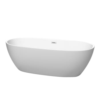 Image for Wyndham Collection Juno 71" Freestanding Matte White Tub Polished Chrome Drain from HD Supply