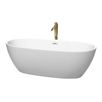 Image for Wyndham Collection Juno 71" Freestanding Matte White Bathtub Gold Filler from HD Supply