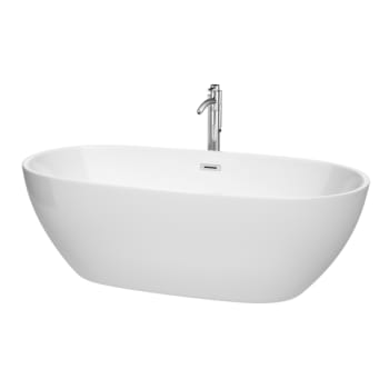 Wyndham Collection Juno 71" Bathtub Polished Chrome Tub Filler And Trim