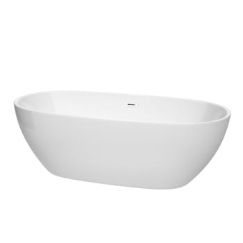 Wyndham Collection Juno 71" Bathtub Shiny White Drain And Overflow Trim