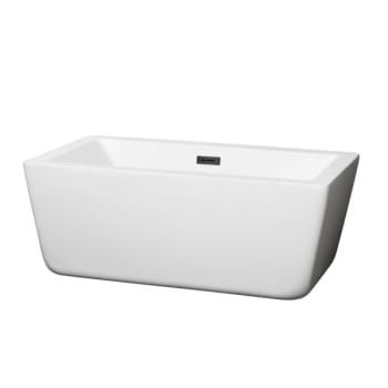 Wyndham Collection Laura 59" Bathtub Matte Black Drain And Overflow Trim