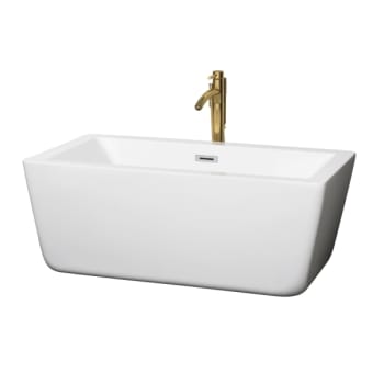 Wyndham Collection Laura 59" Bathtub Polished Chrome Trim And Gold Tub Filler