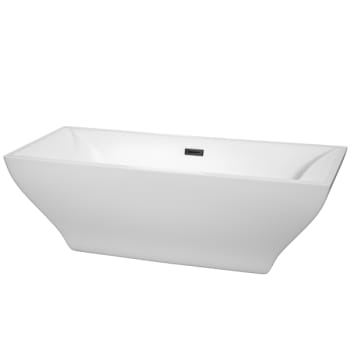 Wyndham Collection Maryam 71" Bathtub Matte Black Drain And Overflow Trim
