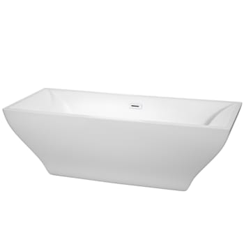 Wyndham Collection Maryam 71" Bathtub Shiny White Drain And Overflow Trim