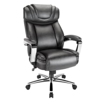 Realspace Axton Dark Gray/chrome Big & Tall Bonded Leather High-Back Chair