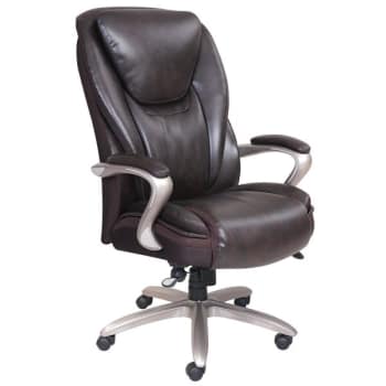Serta Smart Layers Chestnut/Satin Nickel Hensley Executive Big & Tall Chair