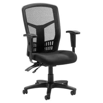 Lorell Ergonomic Black Mesh/Fabric High-Back Multi-Function Chair