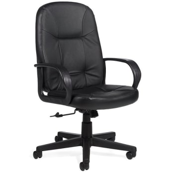 Global Arno Black Leather High-Back Chair