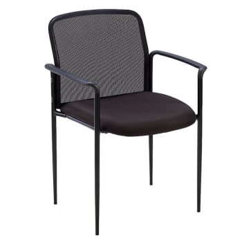 Image for Lorell Black Mesh/Fabric Stackable Reception Side Chair from HD Supply