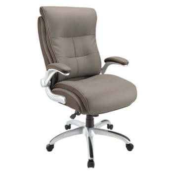 Realspace Ampresso Taupe/Silver Big & Tall Bonded Leather High-Back Chair