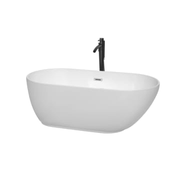 Wyndham Collection Melissa 60" Bathtub Polished Chrome Trim And Black Tub Filler