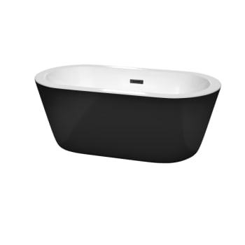 Image for Wyndham Collection Mermaid 60" Freestanding Black Bathtub Matte Black Drain from HD Supply