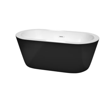 Image for Wyndham Collection Mermaid 60" Freestanding Black Bathtub Shiny White Drain from HD Supply