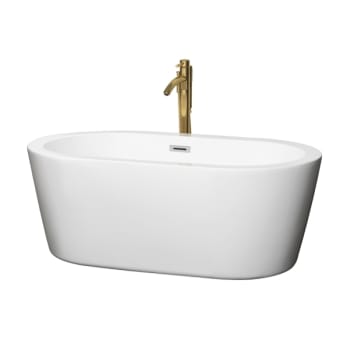 Image for Wyndham Collection Mermaid 60" Bathtub Polished Chrome Trim And Gold Tub Filler from HD Supply