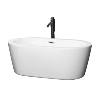 Image for Wyndham Collection Mermaid 60" Bathtub Polished Chrome Trim And Black Tub Filler from HD Supply