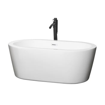 Image for Wyndham Collection Mermaid 60" Bathtub Shiny White Trim And Black Tub Filler from HD Supply