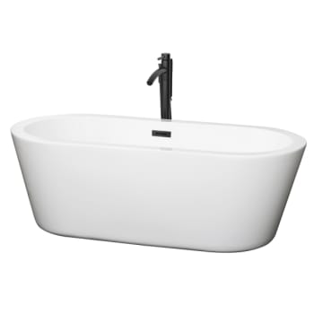 Wyndham Collection Mermaid 67" Bathtub Black Tub Filler Drain And Overflow Trim