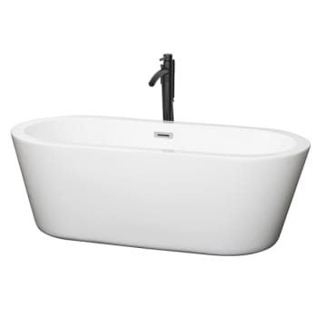 Image for Wyndham Collection Mermaid 67" Bathtub Polished Chrome Trim And Black Tub Filler from HD Supply