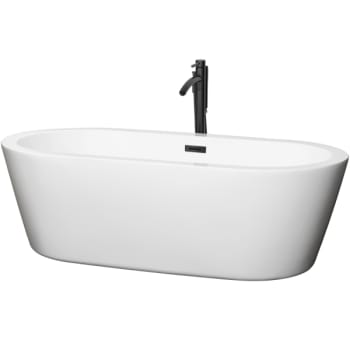 Image for Wyndham Collection Mermaid 71" Bathtub Black Tub Filler Drain And Overflow Trim from HD Supply