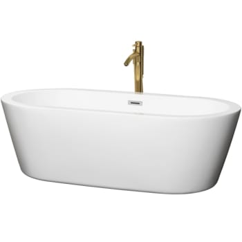 Image for Wyndham Collection Mermaid 71" Bathtub Polished Chrome Trim And Gold Tub Filler from HD Supply