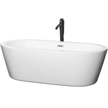 Image for Wyndham Collection Mermaid 71" Bathtub Polished Chrome Trim And Black Tub Filler from HD Supply
