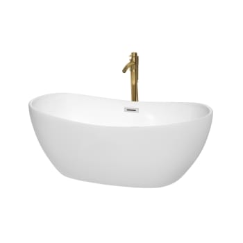 Image for Wyndham Collection Rebecca 60" Bathtub Polished Chrome Trim And Gold Tub Filler from HD Supply