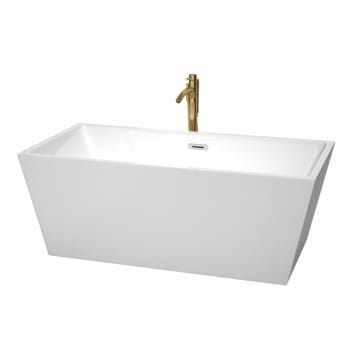 Image for Wyndham Collection Sara 63" Bathtub Polished Chrome Trim And Gold Tub Filler from HD Supply